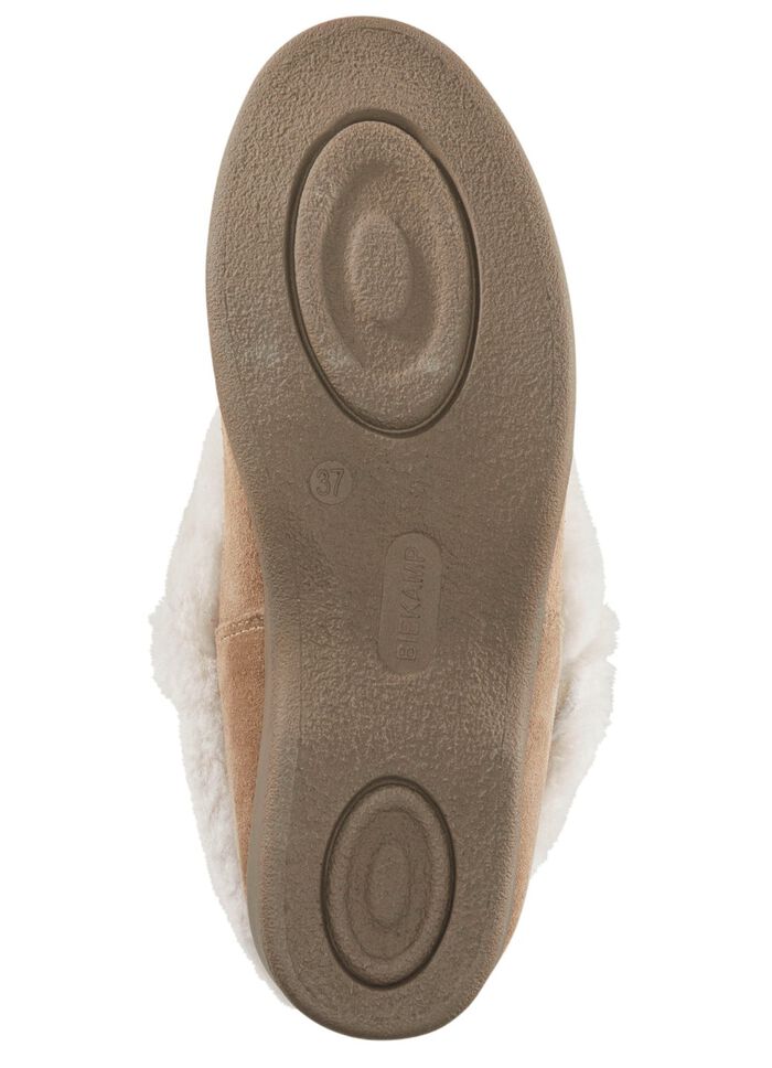 ELENA EDEN pantoffels met voering van echte schapenvacht GRIJS-ECRU