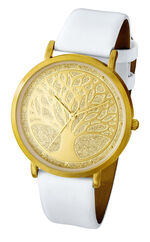 Quartz dameshorloge met satijnen metalen kast 