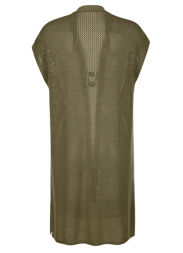 Gebreid vest in lange vorm 