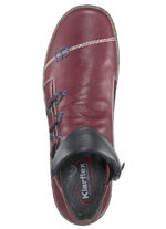 Laarsje van nappaleer met decoratieve elastische inzet BORDEAUX-BLAUW