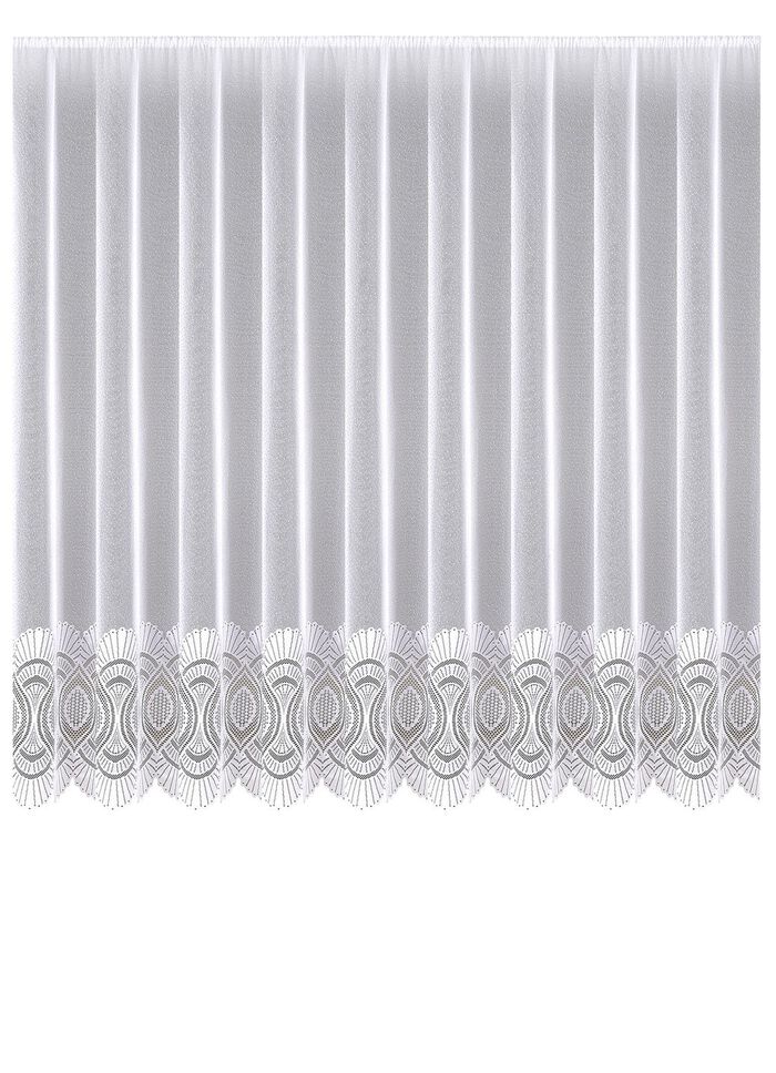 Bloemenvenstervitrage met universele railband 