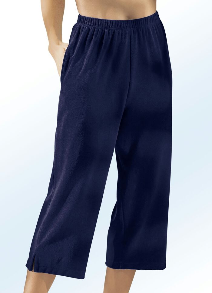 Caprivormige broek van badstof 