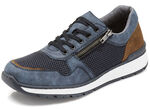 Rieker, comfortabele herensneakers, breedte H, met uitneembaar voetbed BLAUW-BRUIN