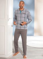 Pyjama met knoopsluiting en opgezet borstzakje 