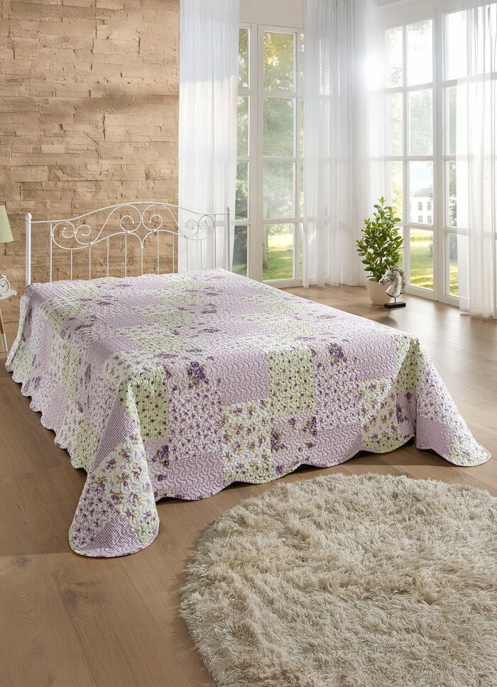 Digitaal bedrukte sprei in patchworklook 