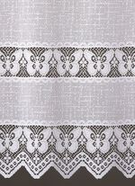 Klein raamgordijn met gekarteld uiteinde en stangdoorgang 