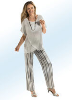 Broek in een modieuze wijdte ECRU-GOUD