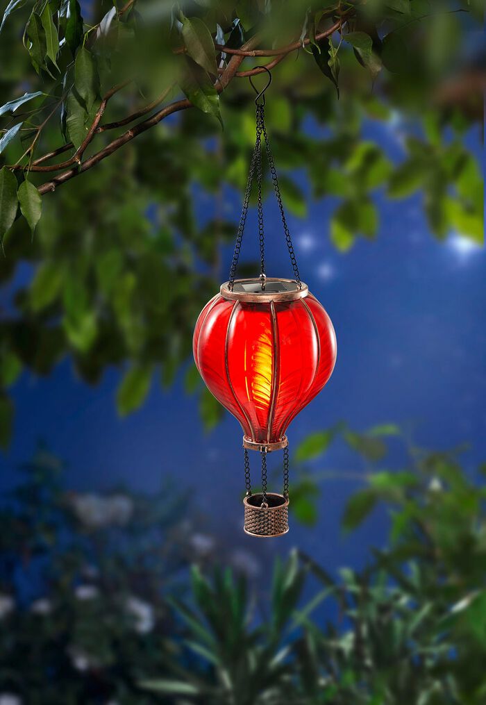 Heteluchtballon op zonne-energie met flikkerend effect ROOD