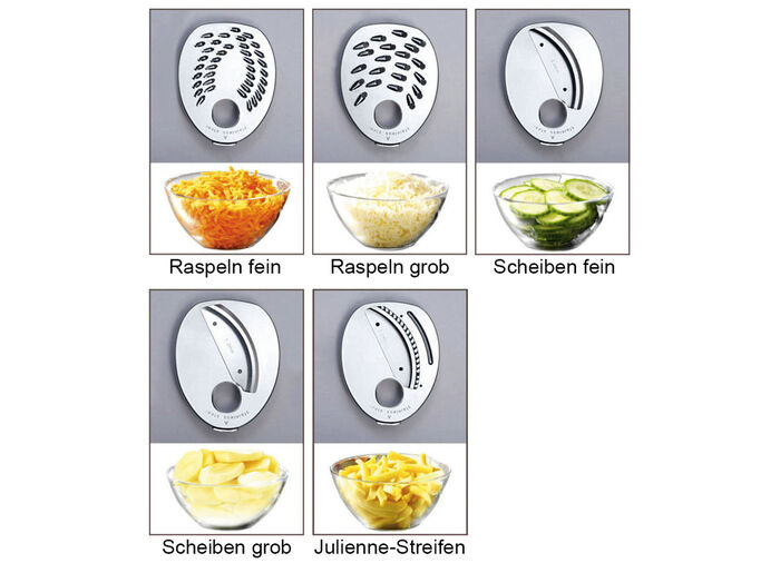 Multigrater - snel en eenvoudig raspen, plakjes en reepjes snijden 