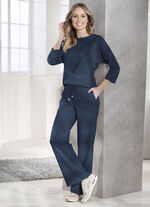 Trendy broek in modieuze breedte MARINE