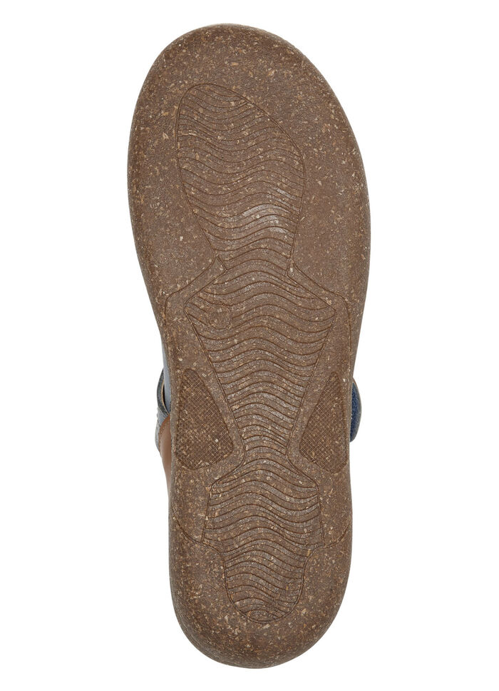 ELENA EDEN pantoffels met decoratief borduursel JEANS COGNAC