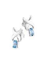 Chique oorbellen met blauwe topaas 