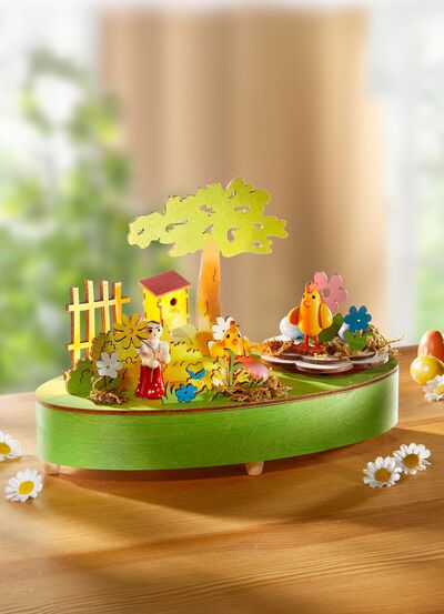 Charmant houten muziekdoosje 