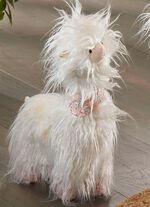 Lama met pluizig nepbont 