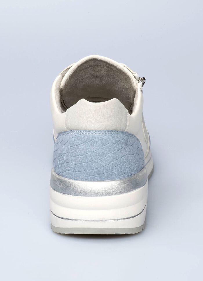 Comfort sneaker Simone in leer en su&egrave;de look 