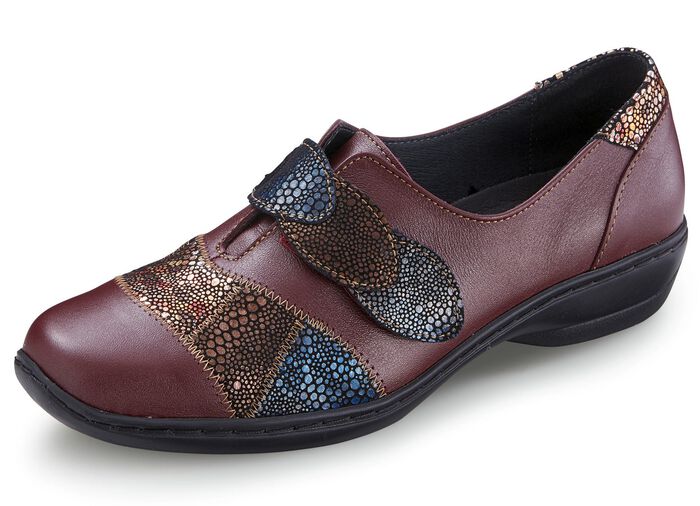 Slippers met glanzend reli&euml;f BORDEAUX