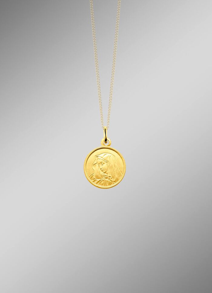 Elegante Madonna-hanger van 585/- fijn goud 