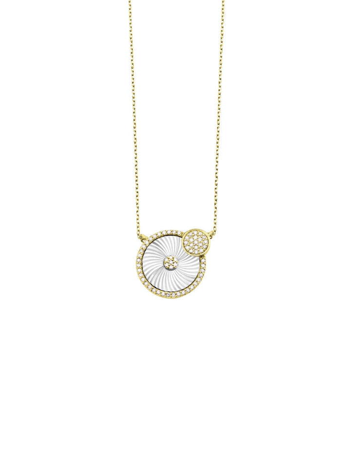 Tweekleurige zonnestralenketting met ankerketting 