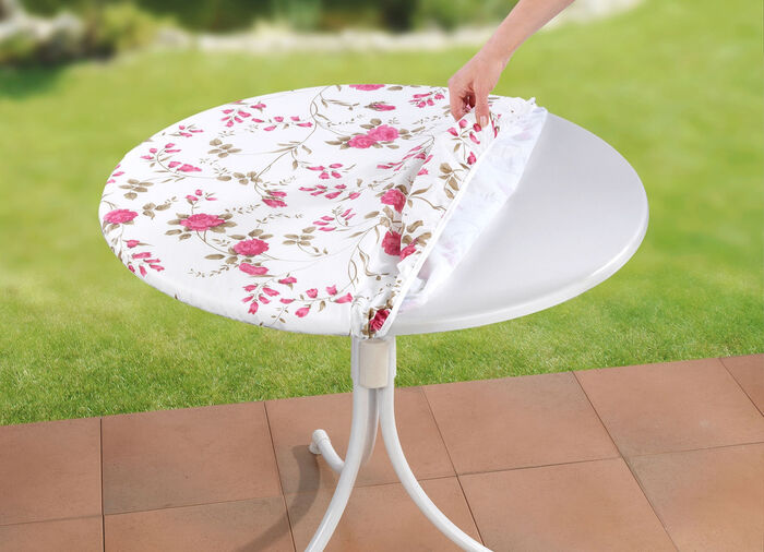 Gespannen tafelkleed met rozendessin