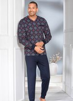 Pyjama met V-hals en manchetten 