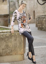 Legging in een fijne glanzende look ZWART