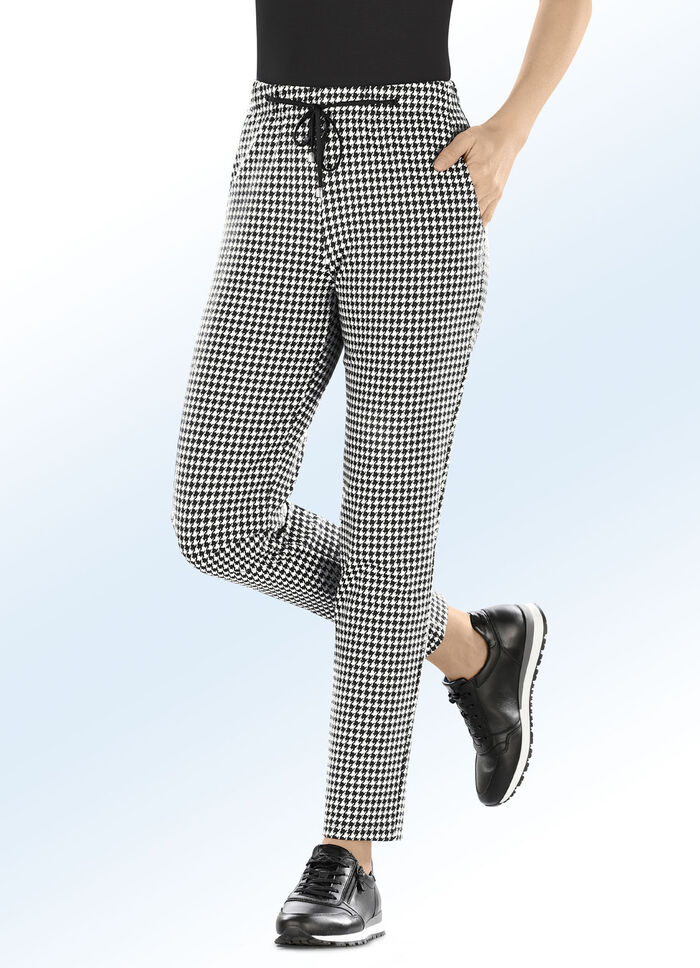 Broek in de huidige joggingbroekstijl ZWART-ECRU