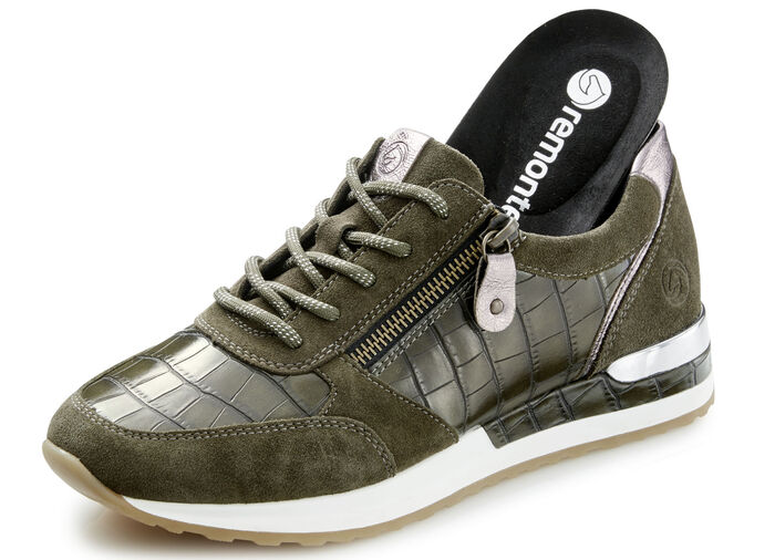 Veterschoenen met uitneembaar voetbed KAKI