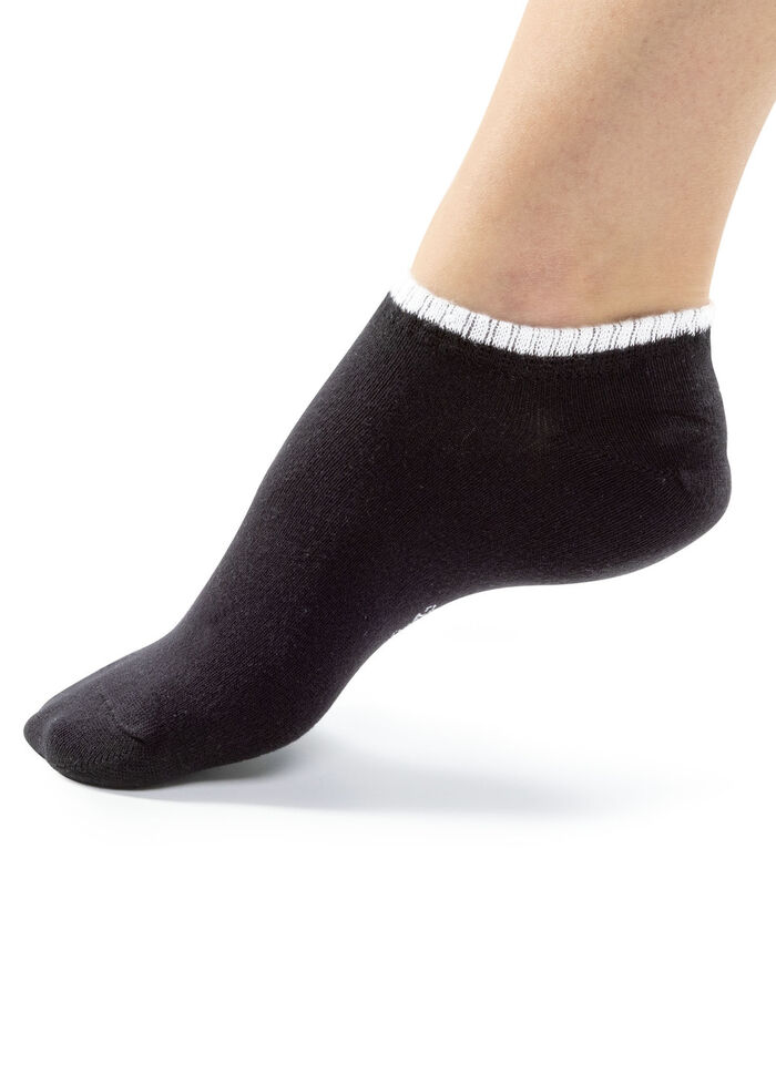 Set van zes sneakersokken met contrasterende bies 