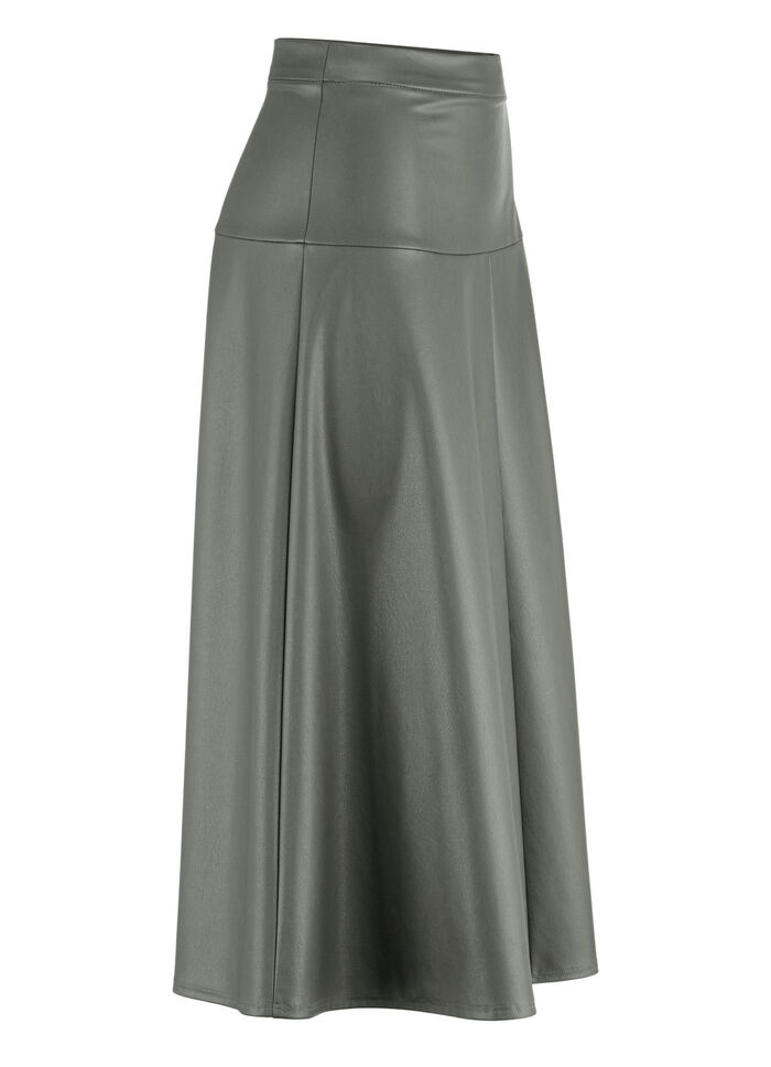 Rok in lichte plaatvorm OLIJFGROEN