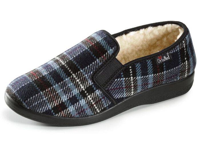 Gevoerde herenpantoffels, met wol 