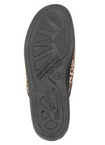 Trendy damespantoffels in luipaardlook BRAUN