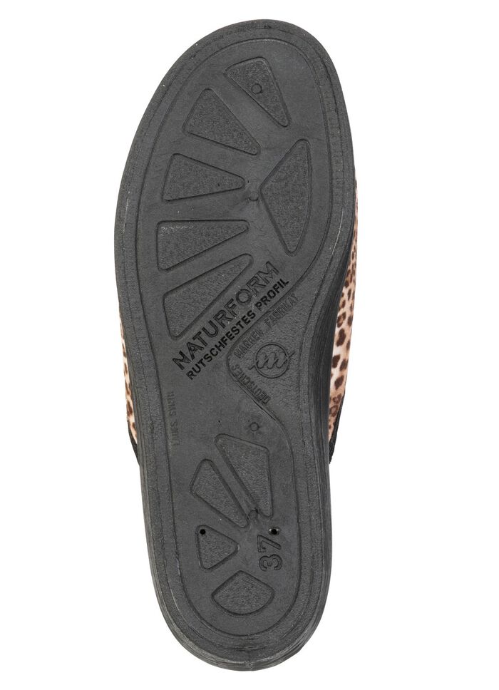 Trendy damespantoffels in luipaardlook BRAUN