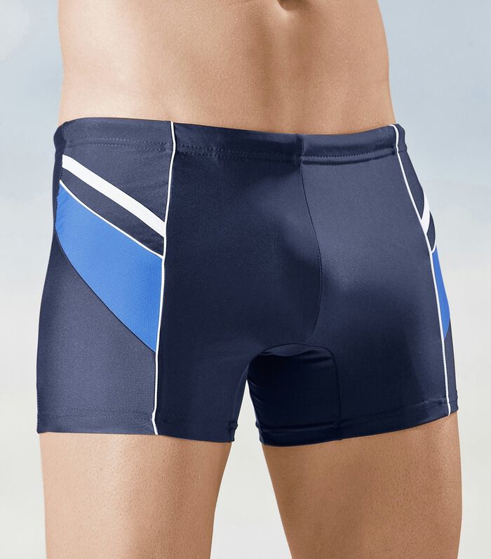 Zwembroek in een voordelige set van twee met inzetstukken en biezen 