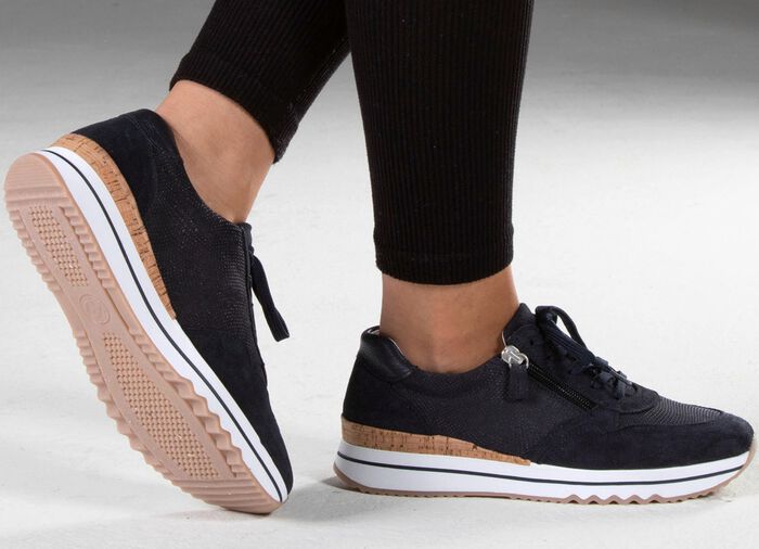 ELENA EDEN sneakers met vetersluiting en ritssluiting aan de zijkant 