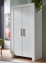 Kast met handgrepen in aluminiumlook WIT