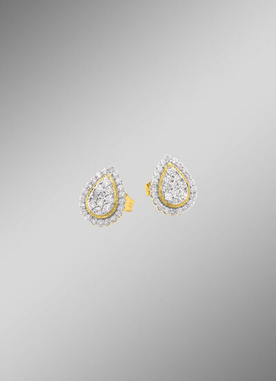 Druppelvormige oorbellen met diamanten 