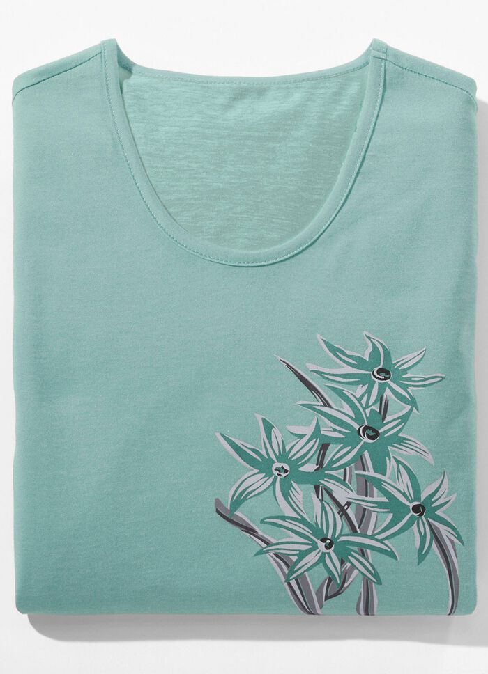 Nachthemd met geplaatste print en korte mouwen 