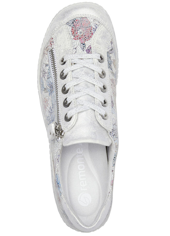Remonte, elegante damessneakers, breedte G, met rits ZILVER-BONT