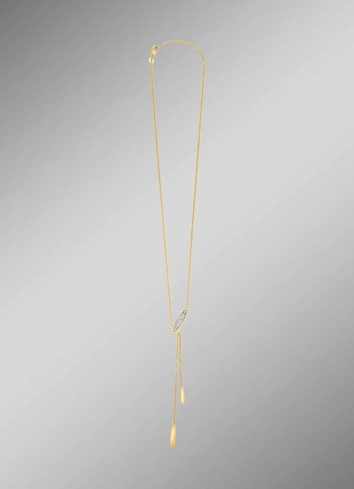 Vergulde ketting met zirkonia 