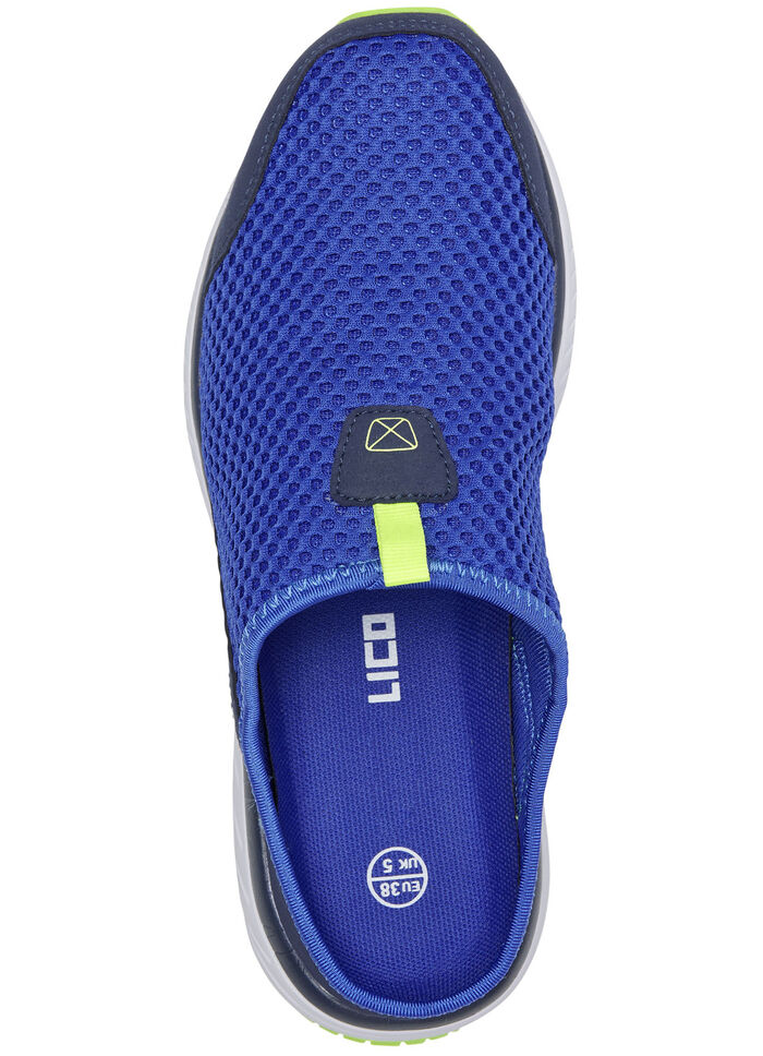 Sabot gemaakt van textielmateriaal met synthetische passementen BLAUW-CITROEN