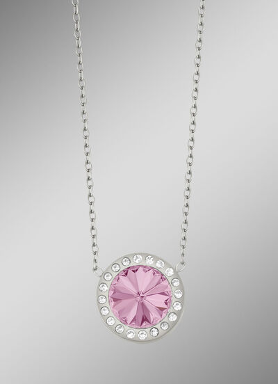 Ketting met Swarovski® kristal in roze 
