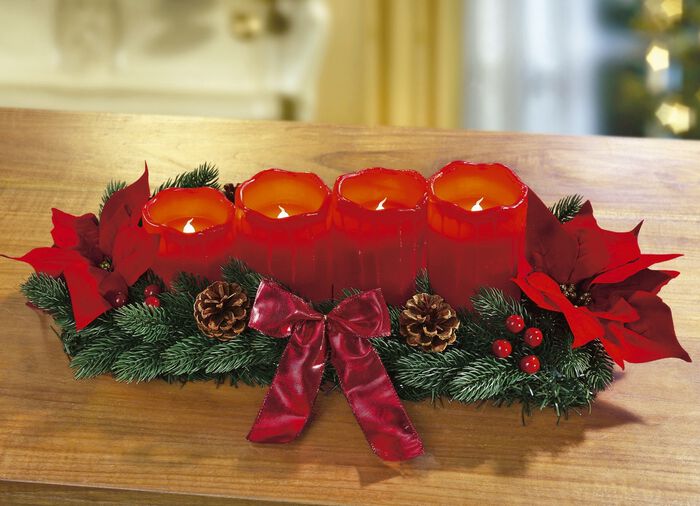 Adventsbloemstuk ROOD