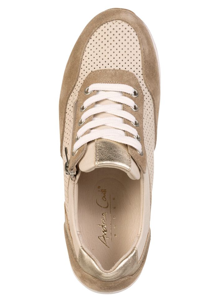 Andrea Conti, zomerse damessneakers, breedte G, met uitneembaar voetbed BEIGE-TAUPE