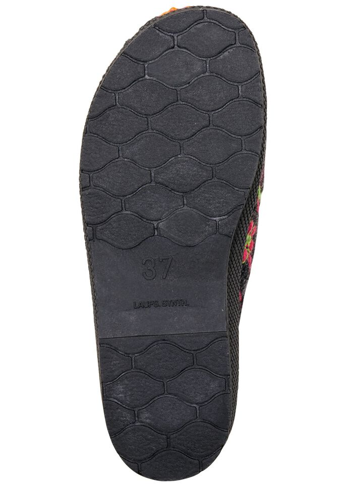 Warme damespantoffels, met nieuwe wol ANTRACIET-MEERKLEURIG