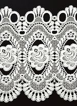 Charmant kort gordijn met roededoorvoer WIT EFFEN