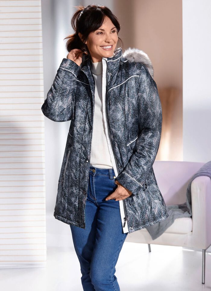 Lange jas met afneembare capuchon 