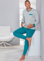 Pyjama, met V-hals en ribboorden 