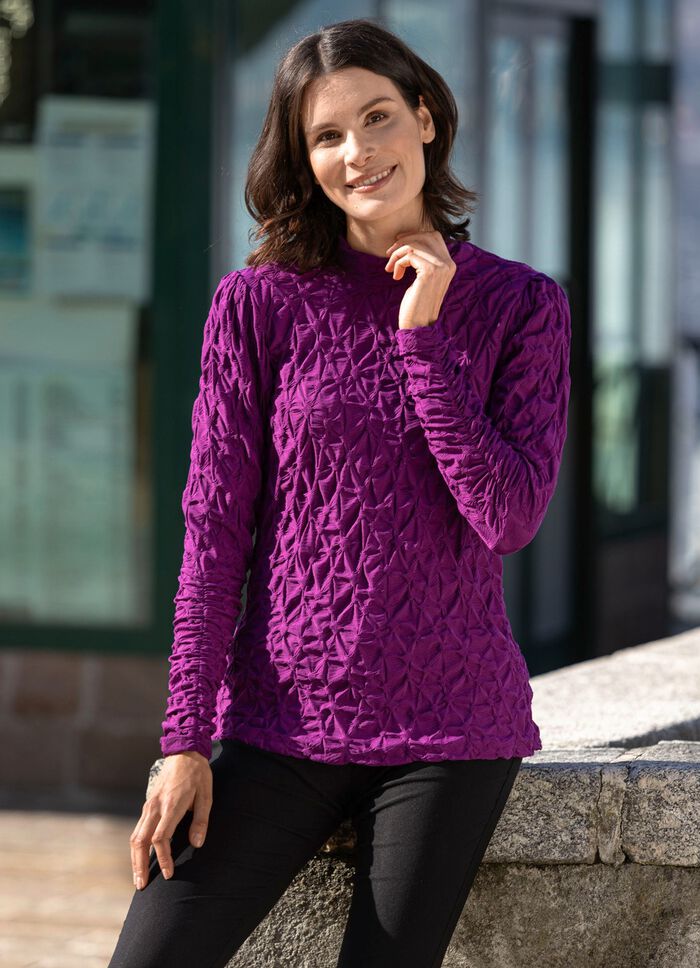 Overhemd met opstaande kraag in 2 kleuren BES