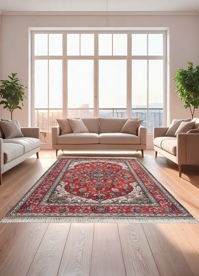 Bruggen, galerij en tapijten in zijdelook 