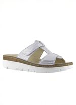 Klittenband-slipper "Cara" van echt leer met reli&euml;f 